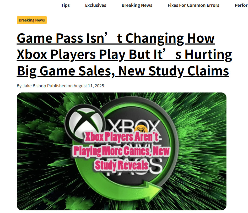 Game Pass用户更倾向短期试玩