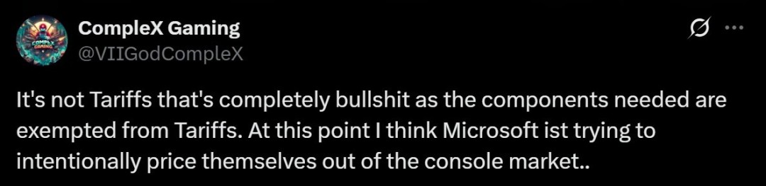 Xbox前高管批评一年内涨价两次 纯粹是为了利润、和关税无关