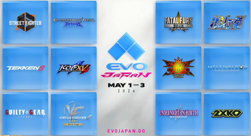  EVO日本2026比赛游戏揭晓！明年5月开打