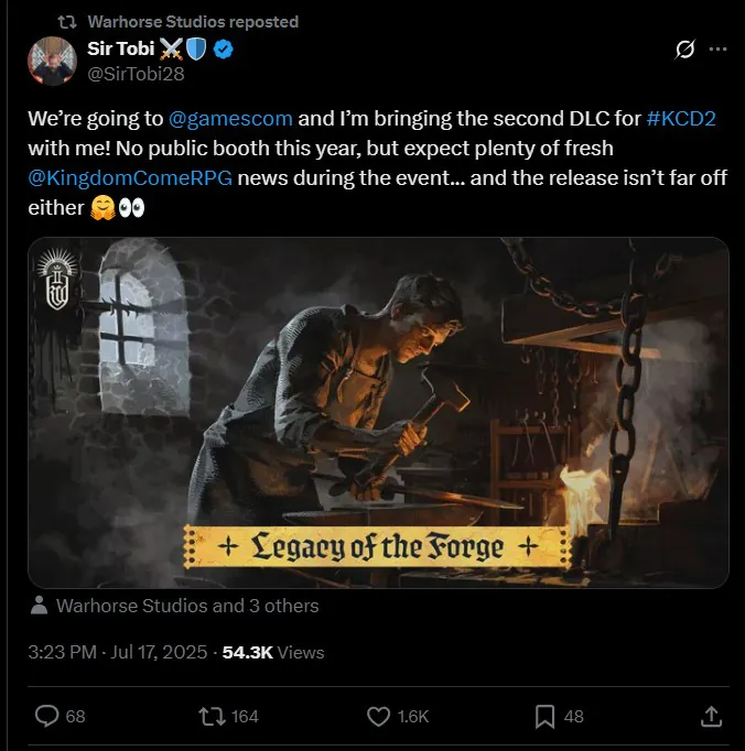 《天国:拯救2》第二款DLC将在科隆展上全面公开