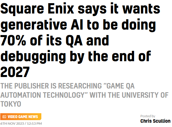 拉瑞安发行总监:SE的AI替换社内QA・除错工作计划并不明智