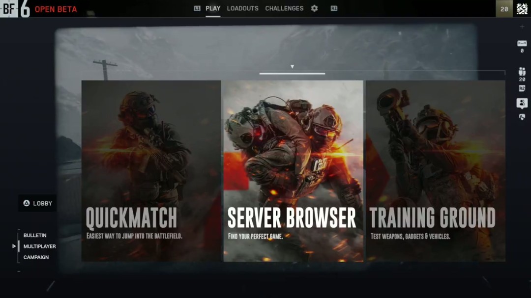 《战地6》B测UI一坨 玩家自己做了一个主菜单UI