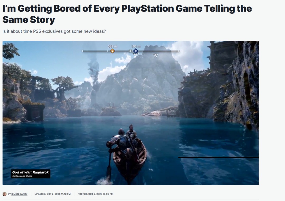  PS5第一方游戏被指题材重复 悲伤复仇主题过多