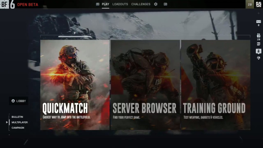  战地6测试版UI差评 玩家自制主菜单获赞