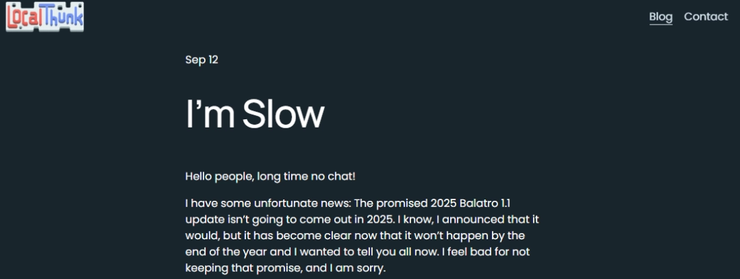 《小丑牌》作者发布1.1更新进展 今年内不会推出