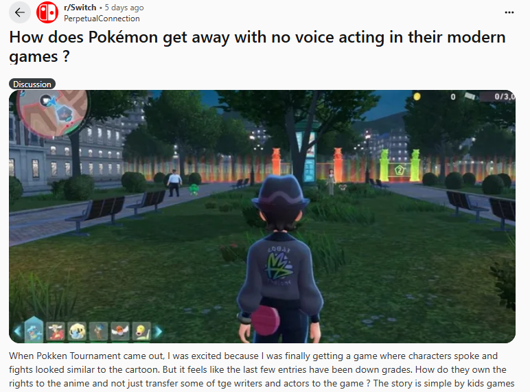 《宝可梦传说Z-A》角色是否需要配音?玩家意见相左