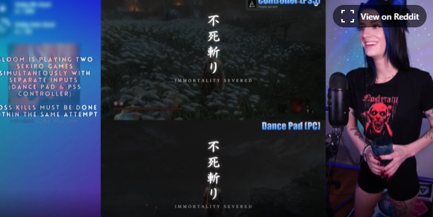  美女高玩手脚同时操作双只狼，成功双杀总BOSS实录