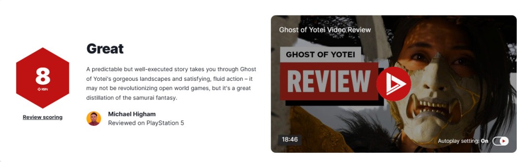  《羊蹄山之魂》IGN 8分评测：战斗系统全面进化 剧情略显老套