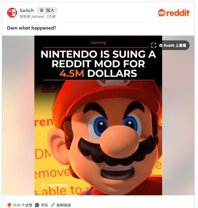  任天堂制裁盗版版主 玩家称其活该自食其果