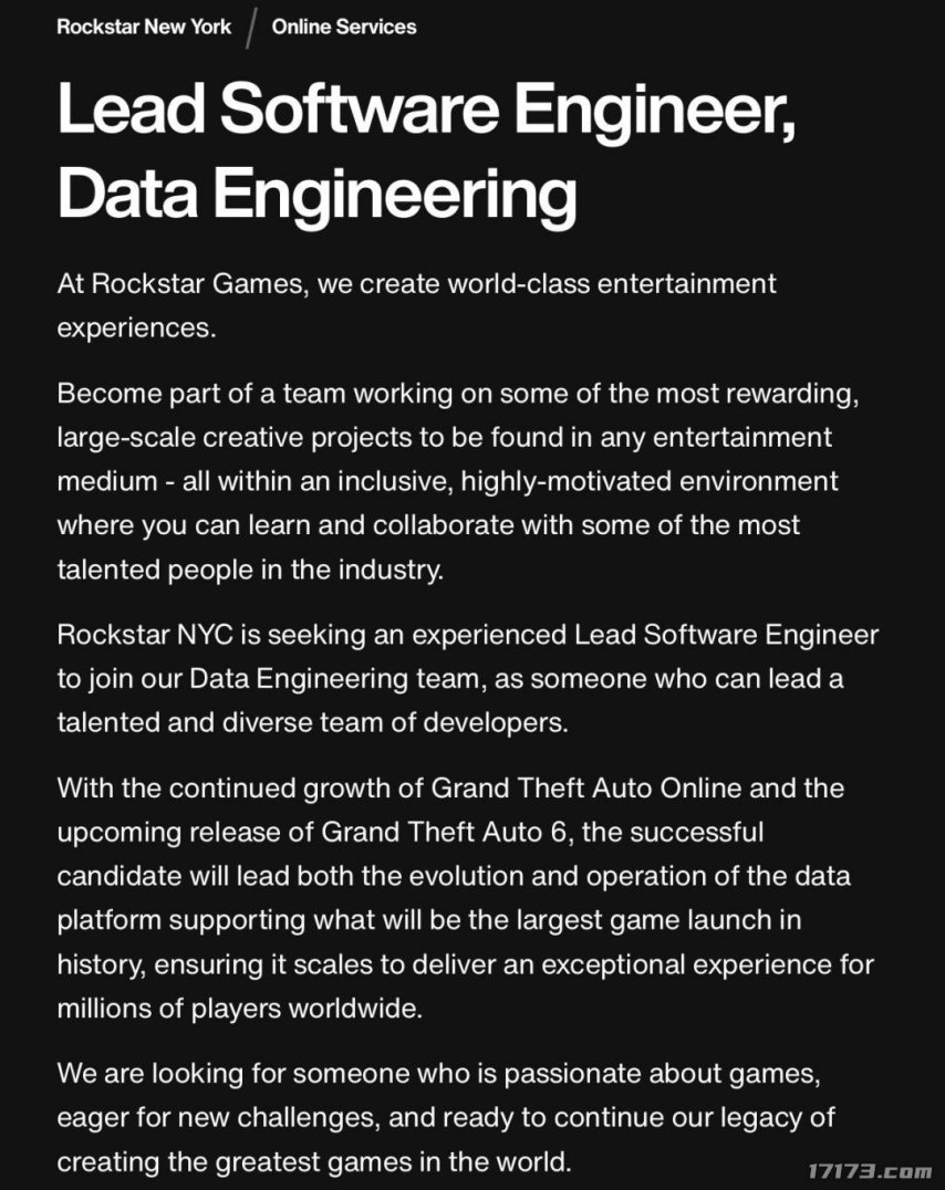  R星称GTA6将成史上最大规模首发游戏