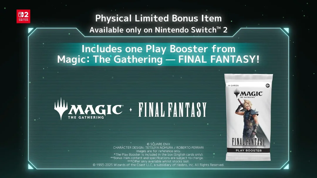 《最终幻想7：重制版Intergrade》Switch 2盒装版40美元 预购奖励公开