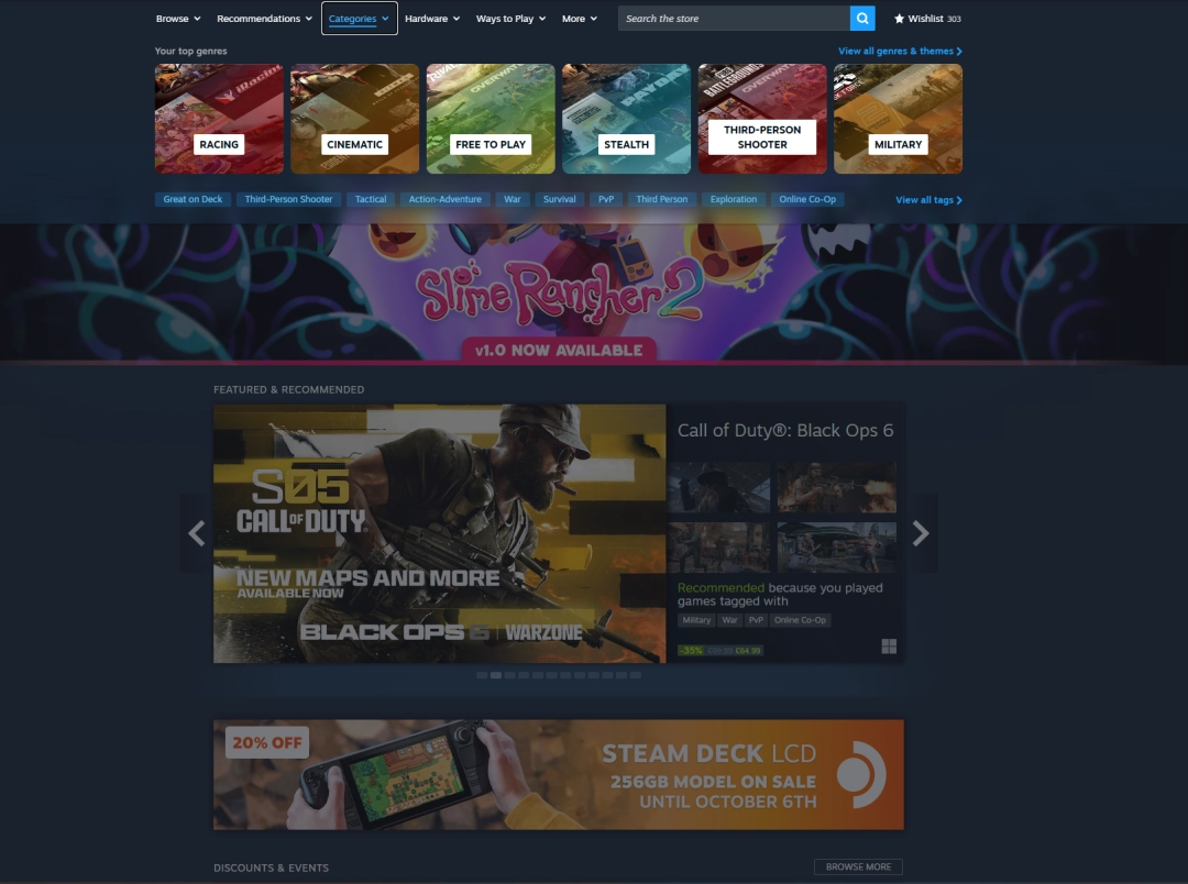 更偏向移动端?Steam新版商店页引国外玩家批评