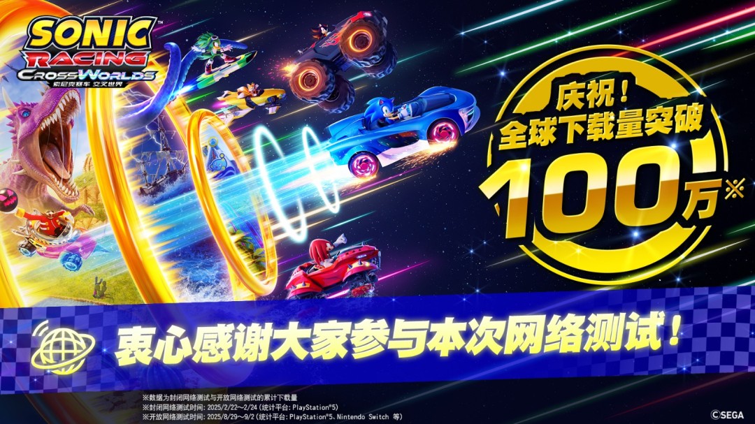  索尼克赛车交叉世界9月17日上线体验版可继承数据