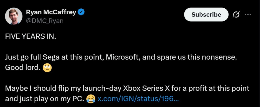  Xbox前高管批评一年内两次涨价只为利润无关关税