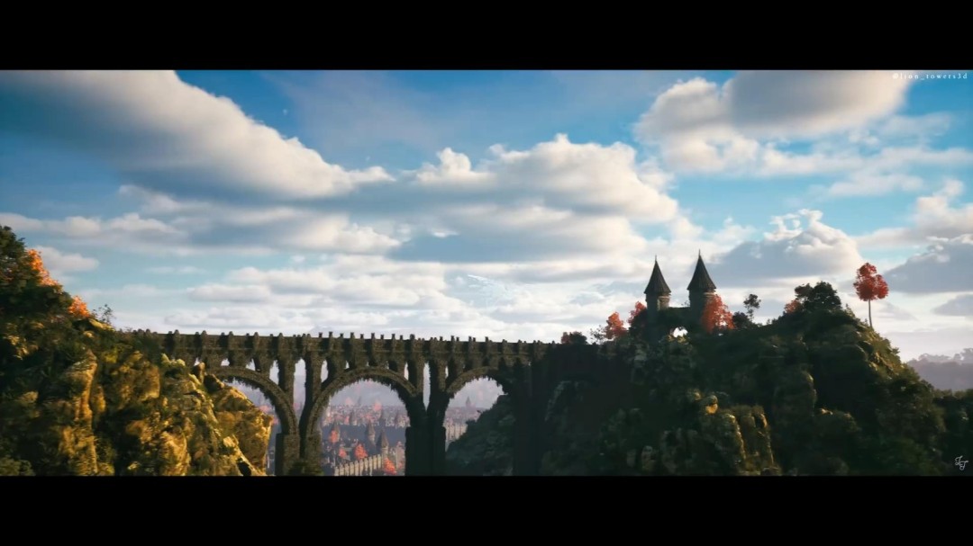 虚幻5打造《上古卷轴4》Skingrad场景 宏伟壮丽