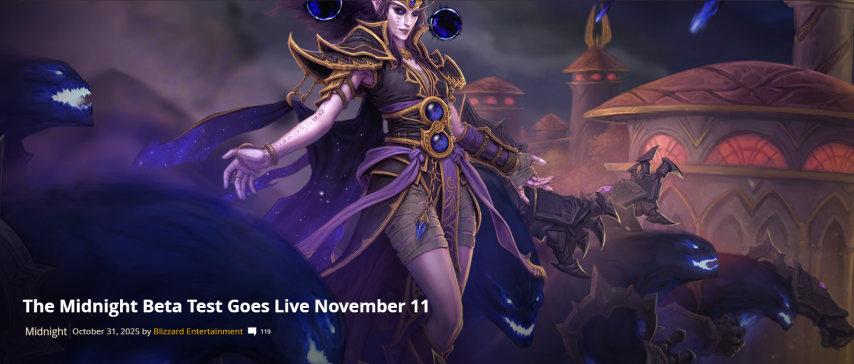  魔兽世界至暗之夜B测11月12日开启