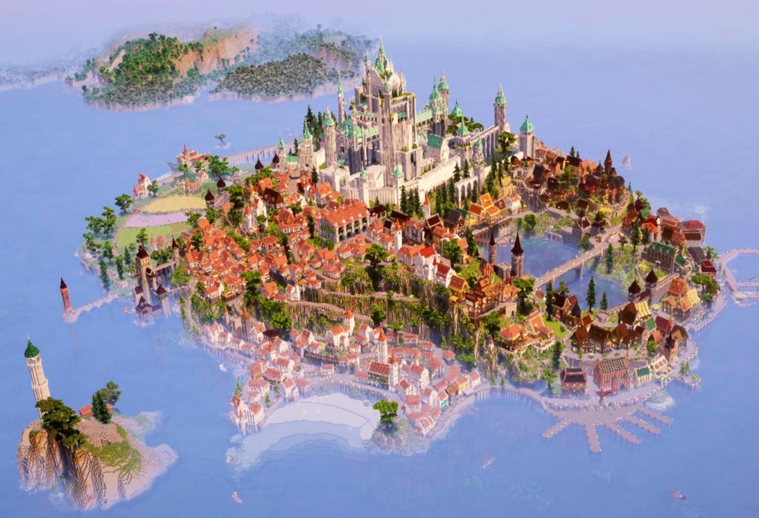 一生的事业!玩家晒《我的世界》岛屿建设10年间对比图