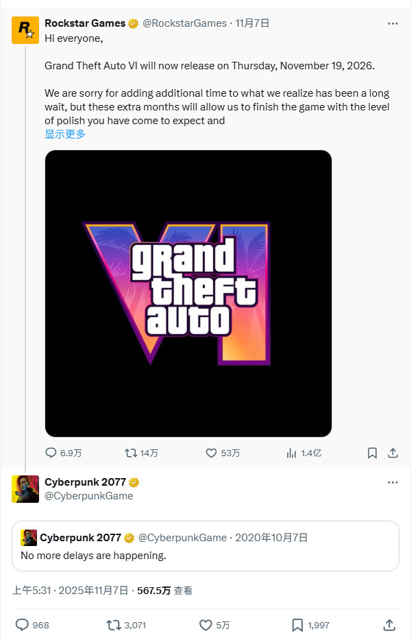  《GTA6》跳票为优化打磨 游戏内容已开发完成