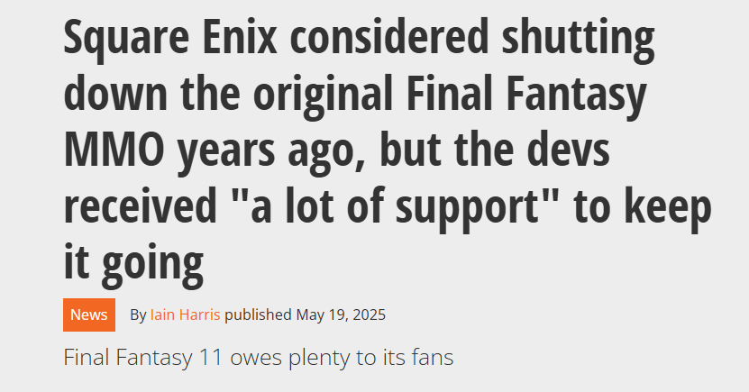  12年等待终结 SE经典MMORPG重大更新重启