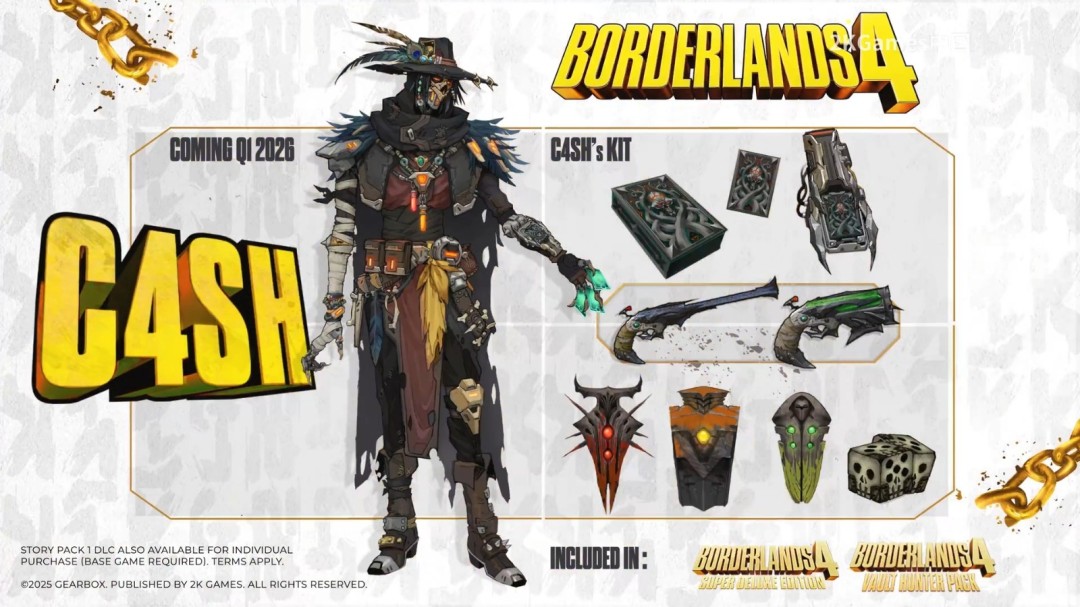 帅的不谈!《无主之地4》首位DLC秘藏猎人C4SH公开