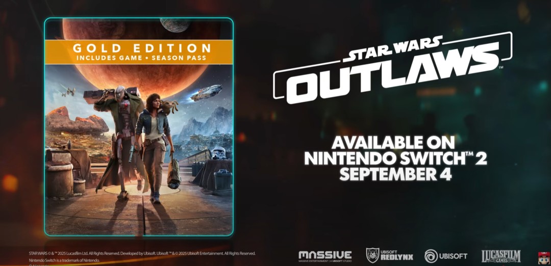  星球大战亡命之徒黄金版9月4日登陆Switch2