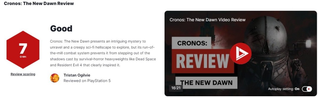  《时间旅者重生曙光》IGN7分：剧情引人入胜但战斗平庸