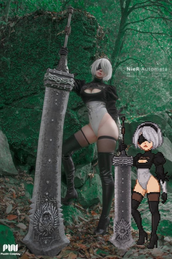 2B战斗姿态Cosplay