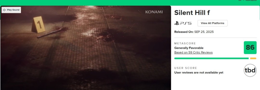 M站评分86! 《寂静岭f》媒体评分解禁