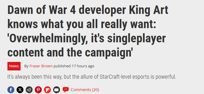  《战锤40K战争黎明4》开发团队强调单机玩家体验为核心